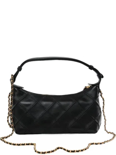 Tory Burch Fleming Leather Pouch In Black
