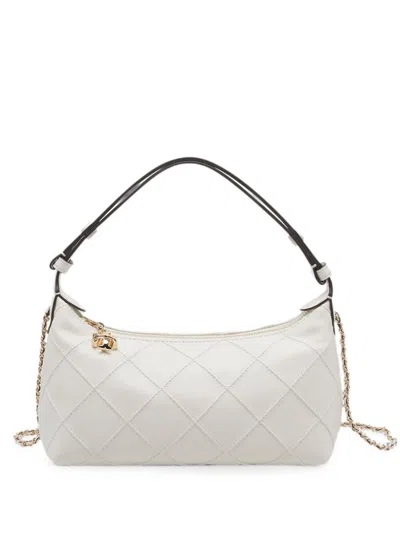 Tory Burch Fleming Leather Pouch In White