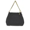 Tory Burch Fleming Black Shoulder Bag With Chain-link Shoulder Strap And Double T Motif In Grained Leather Woma In Black
