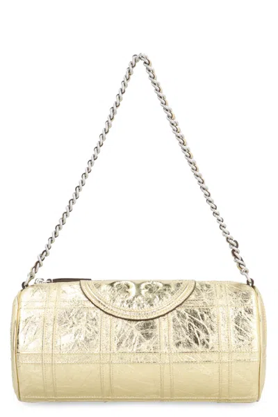 Tory Burch Fleming Leather Shoulder Bag In Gold