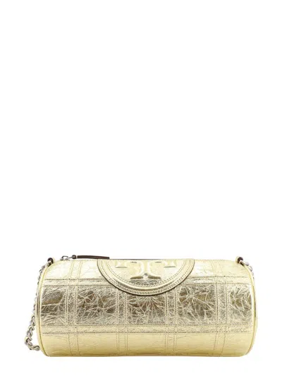 Tory Burch Fleming Leather Shoulder Bag In Gold