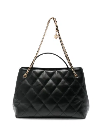 Tory Burch Fleming Leather Tote In Black