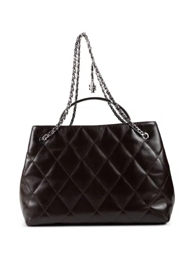Tory Burch Fleming Leather Tote In Brown