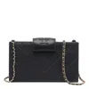 Tory Burch Fleming Leather Wallet On Chain In Black