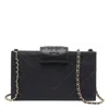 Tory Burch Fleming Leather Wallet On Chain In Black