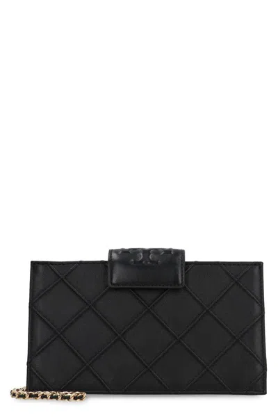 Tory Burch Fleming Leather Wallet On Chain