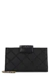 Tory Burch Fleming Leather Wallet On Chain In Black