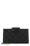Tory Burch Fleming Leather Wallet On Chain In Black