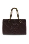 Tory Burch Fleming Logo Embossed Mini Tote Bag In Bordeaux