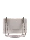 Tory Burch Fleming Logo-embossed Quilted Shoulder Bag In Gray