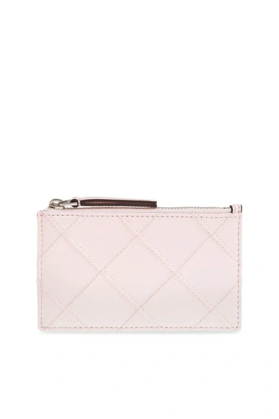 Tory Burch Fleming Logo Embossed Soft Cardholder In Pink