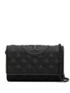 Tory Burch Fleming Matte Wallet On A Chain In Black