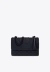 Tory Burch Black Fabric Fleming Matte Shoulder Bag  Nd  Donna Tu In Black