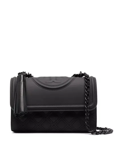 Tory Burch Fleming Matte Shoulder Bag In Black