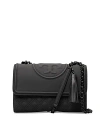 Tory Burch Fleming Medium Quilted Leather Convertible Shoulder Bag In Matte Black