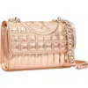 Tory Burch Fleming Metallic Convertible Shoulder Bag In Gold