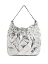 Tory Burch Fleming Quilted-effect Mini Bag In Silver