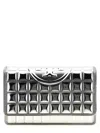 Tory Burch 'fleming Metallic Square Quilt' Wallet On Chain In Silver