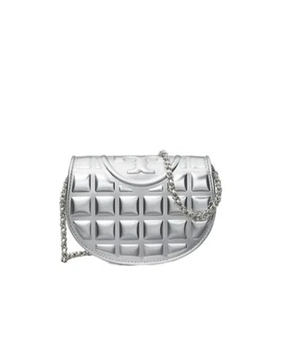 Tory Burch Fleming Mini Bag In Gray