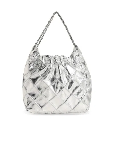 Tory Burch 'fleming' Mini Bag In Silver Lear In Purple