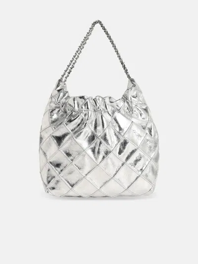 Tory Burch 'fleming' Mini Bag In Silver Leather