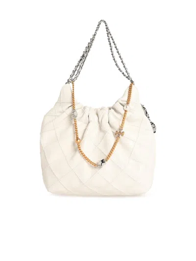 Tory Burch Fleming' Mini Bag In White Lear In Pattern