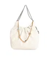Tory Burch Mini Fleming Soft Distressed Drawstring Bag In White