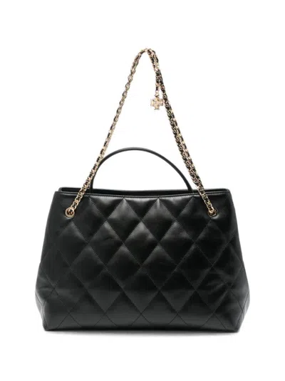 Tory Burch Fleming Mini Carryall In Lamb Leather In Purple