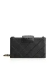 Tory Burch Fleming Mini Chain Wallet In Quilted Leather Design In Black
