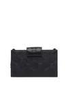 Tory Burch Fleming Mini Chain Wallet In Quilted Leather Design In Black