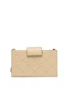 Tory Burch Fleming Mini Chain Wallet Crossbody Bags Beige In Neutral