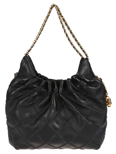 Tory Burch Fleming Mini Hobo Bag In Black