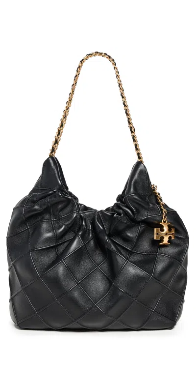 TORY BURCH FLEMING MINI HOBO BAG BLACK
