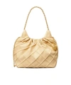 Tory Burch Mini Fleming Quilted Leather Hobo Bag In Nude