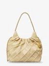 Tory Burch Mini Fleming Hobo Leather Shoulder Bag In Sand