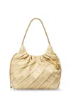 Tory Burch Mini Fleming Hobo Leather Shoulder Bag In White