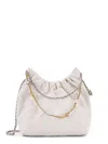Tory Burch Mini Fleming Soft Distressed Drawstring Bag In White