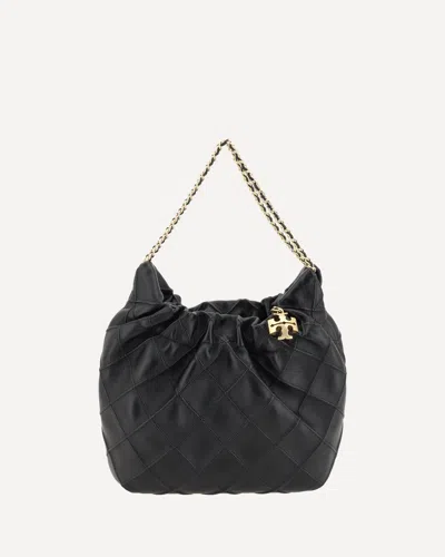 Tory Burch Fleming Mini Hobo Shoulder Bag In Black