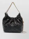 Tory Burch Fleming Black Shoulder Bag With Chain-link Shoulder Strap And Double T Motif In Grained Leather Woma