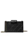 Tory Burch Fleming Mini Leather Chain Wallet In Black