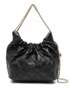 Tory Burch Fleming Mini Leather Hobo Bag In Black
