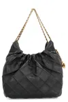 Tory Burch Fleming Mini Leather Shoulder Bag In Black
