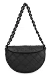 Tory Burch Fleming Soft Leather Shoulder Bag In Black