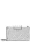 Tory Burch Fleming Mini Metallic Leather Wallet-on-chain In Gray