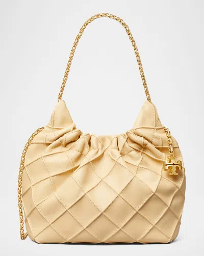 TORY BURCH FLEMING MINI QUILTED LEATHER HOBO BAG