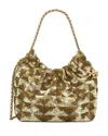 Tory Burch Mini Fleming Sequin Hobo Bag In Gold
