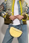 Tory Burch Quilted Fleming Mini Shoulder Bag In Yellow