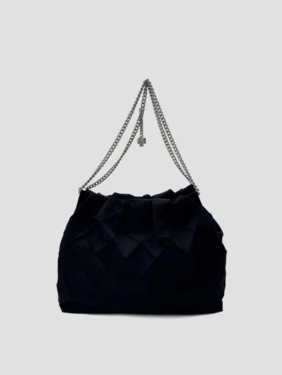 Tory Burch Fleming Nandlon Mini Hobo Handbag In Black