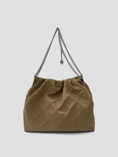 Tory Burch Fleming Nandlon Mini Hobo Handbag In Praline