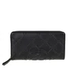 Tory Burch Quilted Leather Zip Wallet In Black